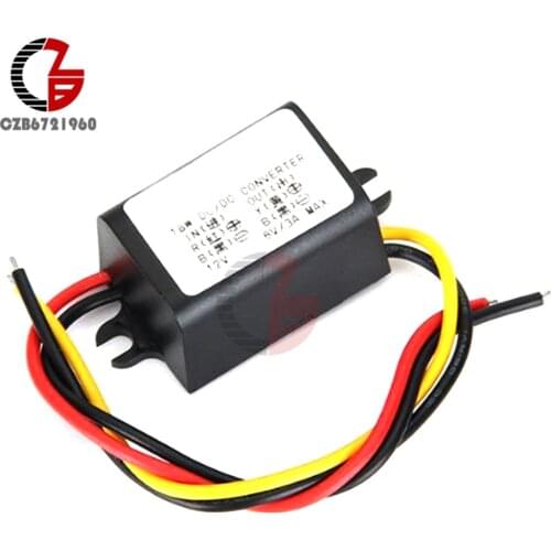Lead Wire DC-DC 12V to 6V Step Down Power Voltage Converter Step-down Power Converter Supply Module Waterproof for Car