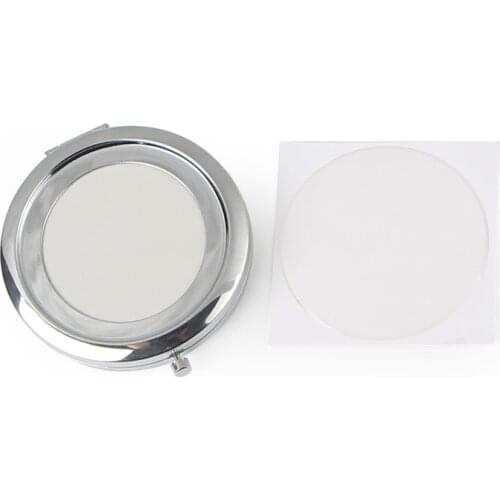 Blank Silver Compact Mirror Cosmetic Make Up Mirror Pocket Compacts For DIY