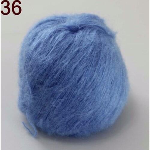 Sale 5 balls x 50g Soft and comfortable MOHAIR Cashmere silk hand Knitting Yarn Bbay Blue 290-36