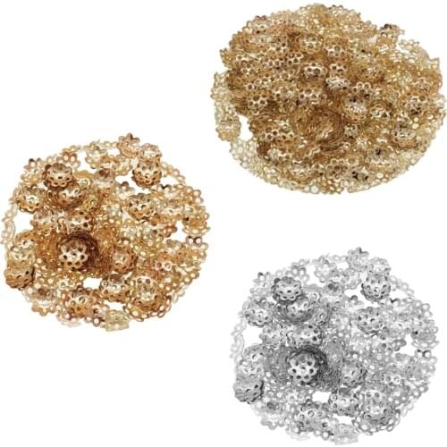 300 Pieces Iron Flower Bead s Bead Spacer for Jewelry Making