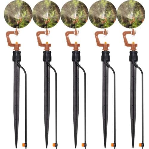 RBCFHI 360 Degrees G type Refraction Sprinklers Gardening Irrigation Watering Misting Kit Adjustable Stake Sprayer Drip Assembly