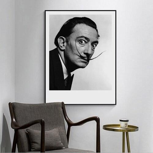 Salvador Dali Art Canvas Paintings on the Wall Posters and Prints Black White Wall Art Decoration Pictures for Living Room Decor