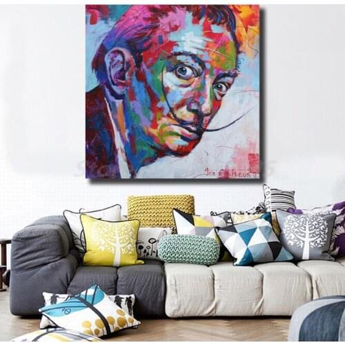 Salvadores Dalies Face Portrait Wall Art Canvas Posters Prints Painting Wall Pictures For Office Living Room Home Decor Artwork
