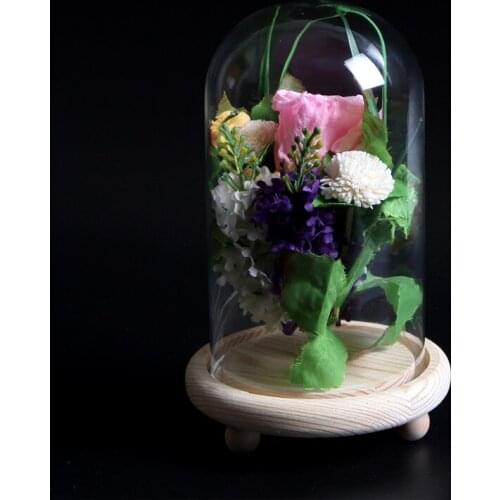 12*22cm Glass Dome Vase Home Decoration Diameter=12cm Height=22cm 3-leg Log Base Glass Cover Gift Wedding Decoration