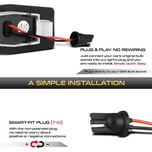 Car License Plate Light Auto Bulbs White 6000K Lamp For Miata Tribute MPV 1999-2005 Replacement Accessories