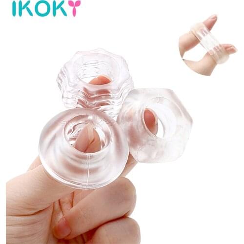 IKOKY Chastity Penis Rings Erotic Cock Ring for Penis Penis Enlargement Sleeve 3Pieces/set Extender Ring Sex Toys For Men