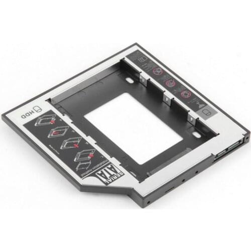 Universal 2nd Hard Drive Caddy Tray Bracket Compatible With Laptop With A 9.5mm Thick DVD-ROM Support 2.5 HDD SATA SATAII SDD