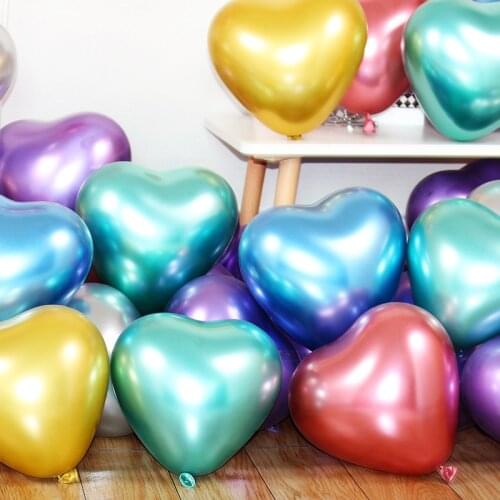 Balloon New 10 Inch Heart-Shaped Metal Balloon Latex Balloon Birthday Party Wedding Decoration Balloon Valentines Day Balloon