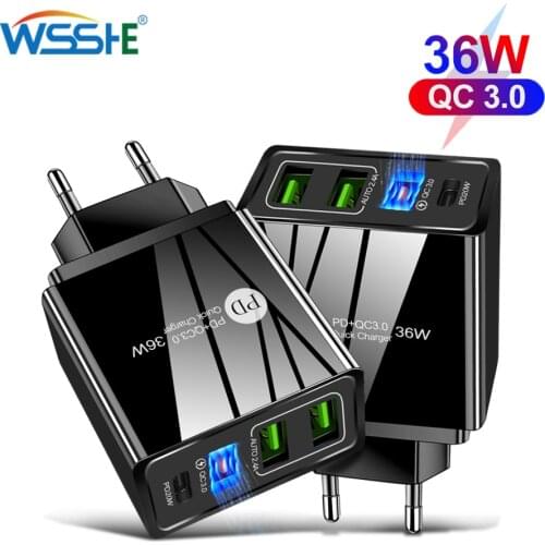 36W USB Charger for iPhone 12 Xs X 8 7 Fast Phone Charger for Samsung Xiaomi Huawei Wall Charger EU Adapter Mobile Phone Charger