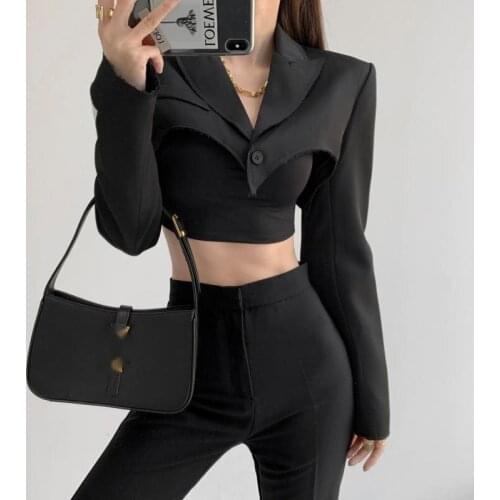 TVVOVVIN Short Half Long Sleeve Single Breasted Full Sleeves Suit 2021 Spring/Autumn Women Sexy Asymmetric Length Tops Coat 60T4