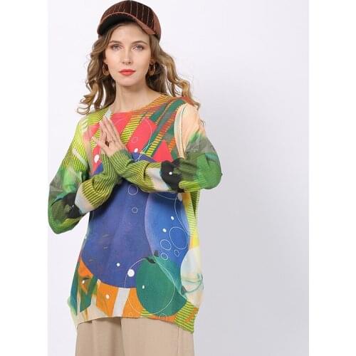 Winter Clothes Women Long Loose Sweater Dress O-Neck Print Jumper Pullover Elegant Women Knitwear Sweaters Plus Size Pull Femme