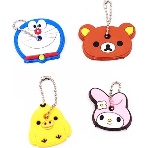 1pcs New Creative Silica gel Protective Key Case Cover for Key Control Dust Cover Cartoon Key Holder Key Chains 2020 Hot