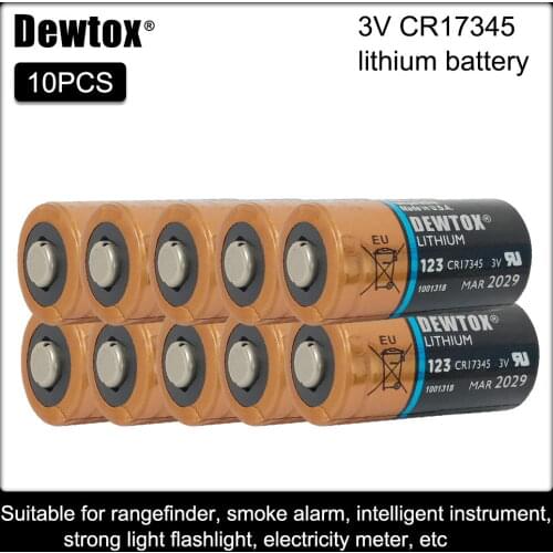 10pcs Duracell CR123 CR 123A CR17345 16340 cr123a 3v Non-rechargeable Lithium Batteries for Camera Gas meter primary dry battery