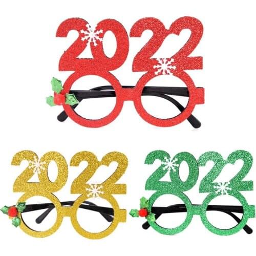 2022 Merry Christmas Glasses Santa Snowman Antler Glasses Adult Kids Gift Xmas Decoration Eyeglasses Prop Party Dress Up