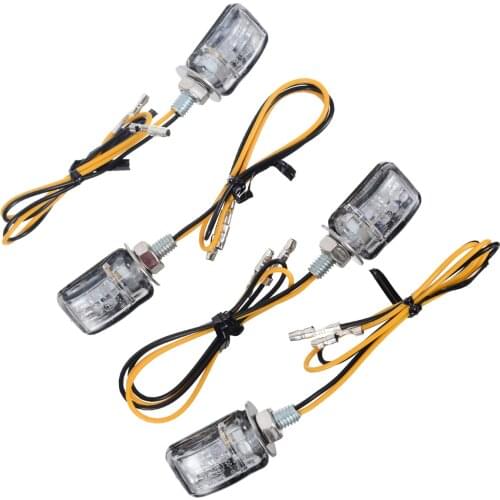 4pcs LED Motorcycle Mini Turn Signal Indicator Light Blinker Amber Lamp For Dirt Bike Scooter ATV Accessories