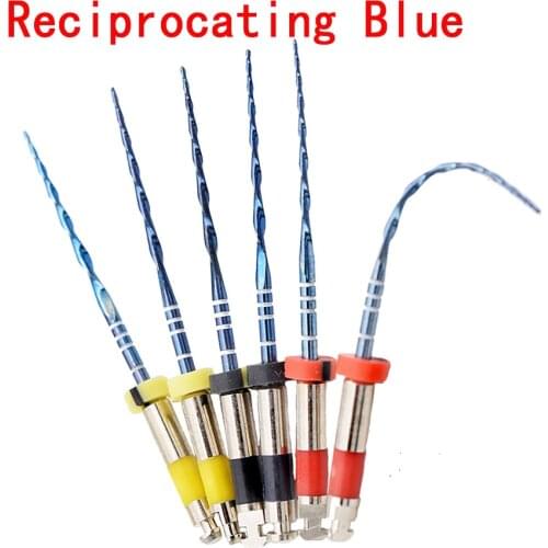 6 pcs Dental Reciprocating Endo Blue Heat files NITI Files Dental Rotary Only One Files Endodontic Dentistry
