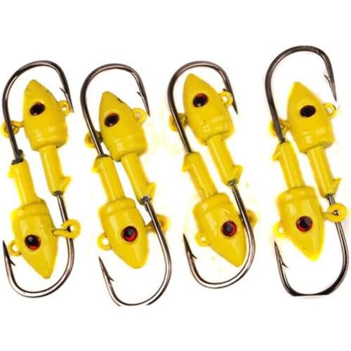 8PCS soft lure Painted Jig Heads Fishing Hooks Lures Bait 21g 32g