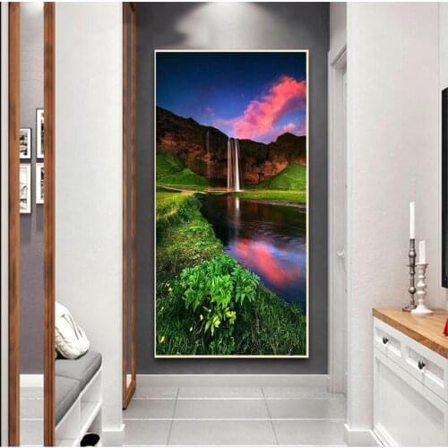 5d diamond painting Fire cloud, waterfall diy full square drill diamond embroidery round diamond mosaic painting home decor I838