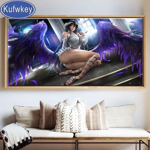 Diamond painting fantasy fairy with purple wings,3d cross stitch mosaic embroidery Full round square diamond Mosaic girl