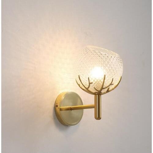 American light luxury magic beans golden art wall lamp simple modern glass ball copper TV background wall lamp