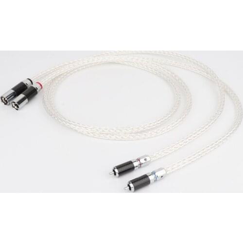 1Pair OCC Silver plated XLR Audio cable Balance Cable RCA Male TO XLR Male Female Connector Audio Cable 8AG Twist Cable