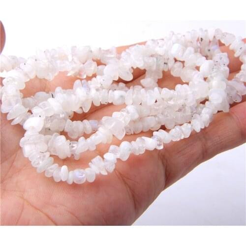 15.5" 5-8 mm Natural Blue Moonstone Chips Beads Slice Stone Bead Nugget Loose Beads For DIY Making Jewelry Bracelets Necklace