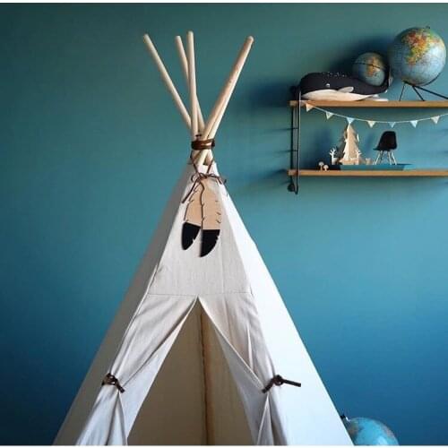 C Tent Hanging Pendant Room Bed Wall Wood Feather with rope decoration Nordic INS ornaments props Toy Kids Christmas Gift