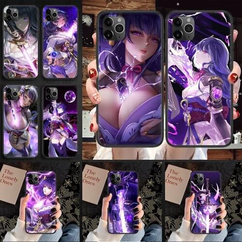Genshin Impact RAIDENSHOGUN Phone Case Cover Hull For iphone 5 5s se 2 6 6s 7 8 12 mini plus X XS XR 11 PRO MAX black art Etui