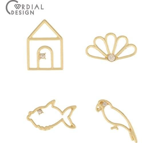 Cordial Design 100Pcs Jewelry Accessories/Pendant/DIY Earrings Making/Connectors For Bracelets/Hand Made/Rhinestone Charms