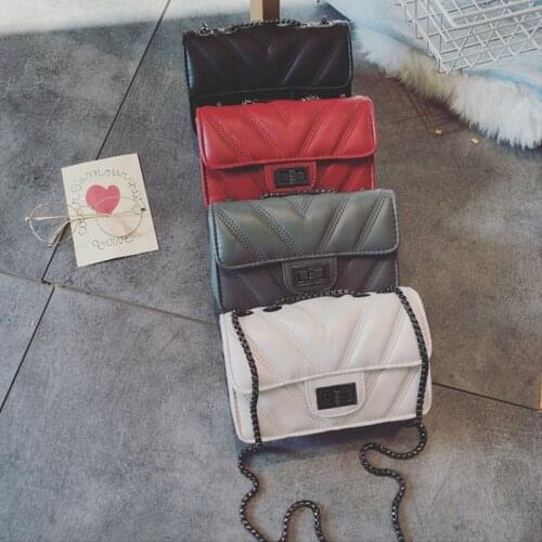 European Shoulder Bag Fashion Rhomboid Quality PU Women Small Square Bag Classic Chain Messenger Bag Elegant Female Handbag