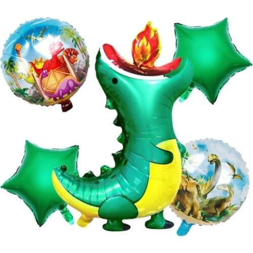 Giant Foil Fire-breathing Dinosaur Balloon Jurassic World Birthday Party Supplies Jungle Style Large Balloon for Party