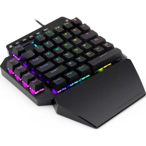 K700 one-hand mechanical game keyboard RGB LED backlight Outemu switch full key macro defines 44 keys LOL/Wow/ dota2 / PUBG/CF