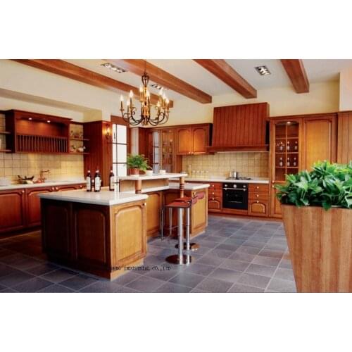 Classic wooden kitchen cabinets(LH-SW051)
