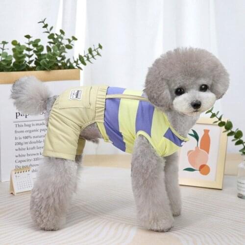 Classic Stripe Dog Overalls Dog Clothes For Small Dogs Summer Chihuahua Jumpsuit Puppy Rompers Yorkshire Terrier