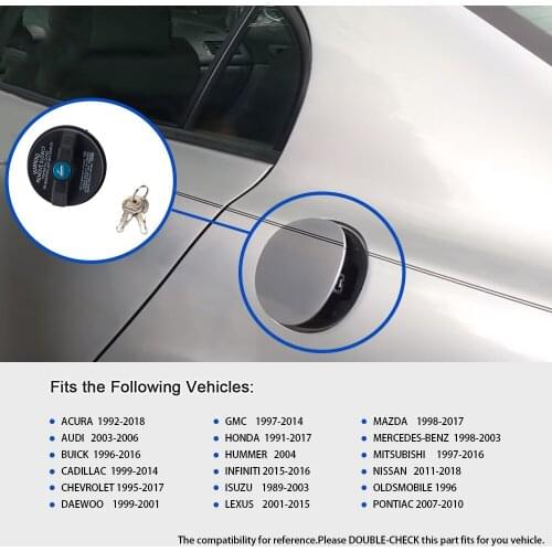 35067 Gas Fuel Tank Cap Cover With 2 Keys For TOYOTA 31780 Camry 12495845 GMC 1997-2014 HONDA 1991-2017