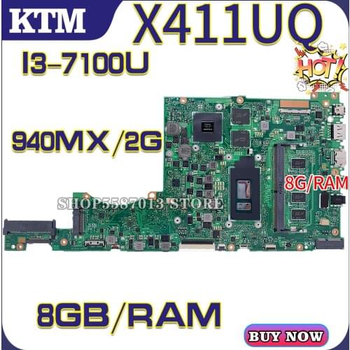 S4200V for ASUS X411U X411UQ S4000V X411UA laptop motherboard mainboard 100% test OK I3-7100U cpu 8G/RAM 940MX/2G