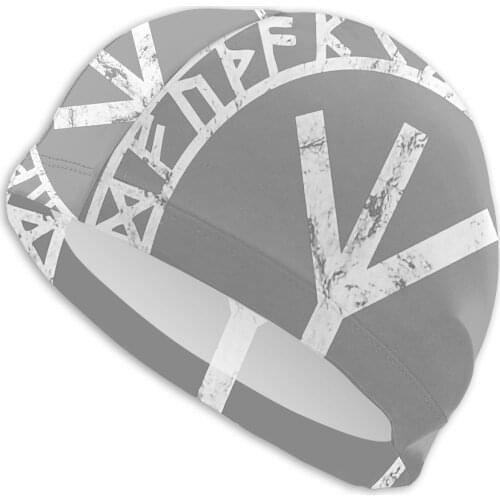 Mens Lagertha Swim Caps Algiz Norse Odin Thor Vikings Runes Pagan Zipper (2) Bath Hats Swimwear For Swimming Pools