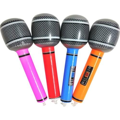 Without Toxicity And Odor Inflatable Mic Microphone Blow Up Karaoke Hen Stage Do Party Toy Prop Kids Pool Toy Stage Prop