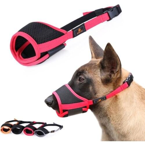 Anti Barking Dog Muzzle For Small Large Dogs Adjustable Mesh Breathable Pet Mouth Muzzles For Dogs Nylon Straps Dog Accessories