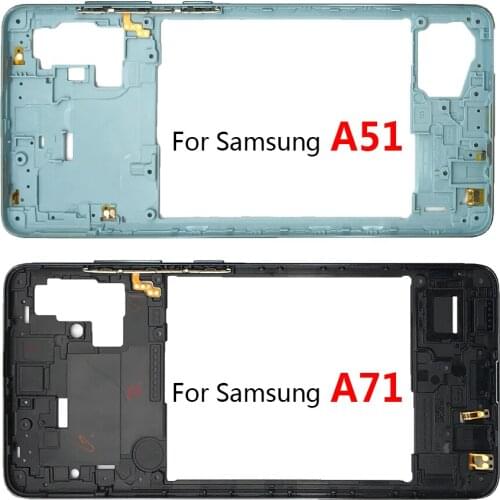 New Middle Frame Bezel Housing Case For Samsung Galaxy A51 A71 A20 A50 Phone Middle Plate Rear Housing Back Cover