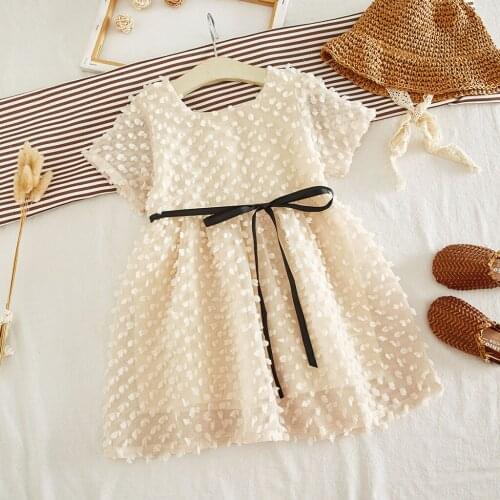 2020 New Spring Summer Girl Dress Kids Baby Girls Patchwork Bow Summer Princess Dress Clothes Knee-length Princess Dress Casual