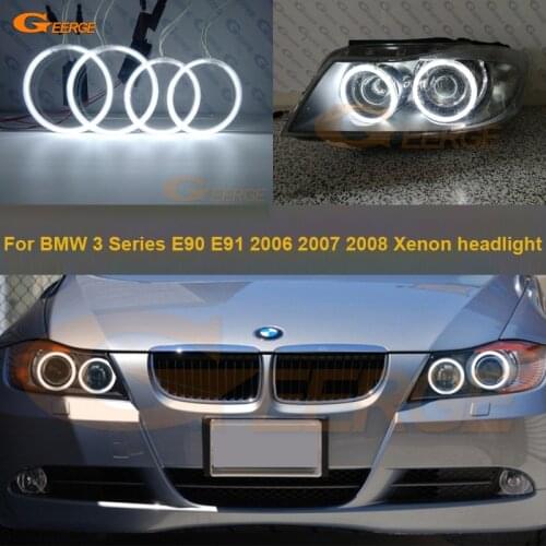 Excellent Ultra bright CCFL Angel Eyes Halo Rings kit Day Light Car styling For BMW 3 Series E90 E91 2005 2006 2007 2008 pre LCI