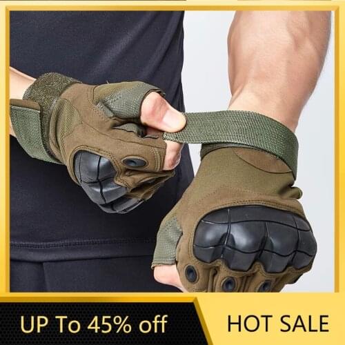 Outdoor Tactical Army Fingerless Gloves Hard Knuckle Paintball Airsoft Hunting Combat Riding Hiking Military Half Finger Gloves