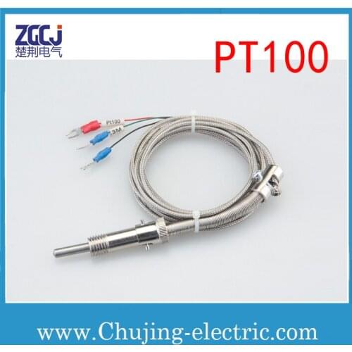 PT100 type temperature sensor pul-out piece spring 0-400 celsius 3m setting bolt spring Type PT100 Thermal resistance