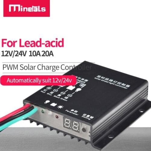 PWM Solar Charge Controller 12V 24V Solar Panel Battery Regulator 10A/20A Waterpoof Solar Street Light Controller