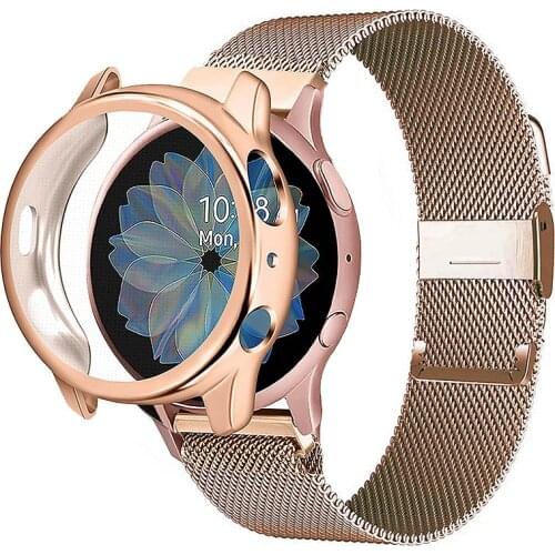 Strap For Samsung Galaxy Watch Active band Protector Case Film For Samsung Galaxy Watch Active 2 40mm 44mm Metal Bracelet