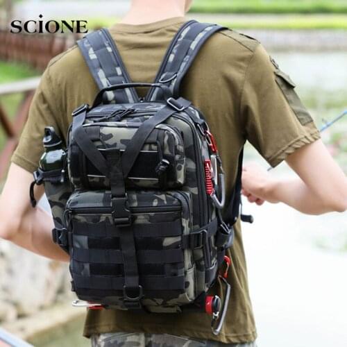 Fishing Sling Backpack Camping Bag Outdoor Travel Bags For Men Military Tactical Molle Army Hiking Trekking Assualt Bag XA249A