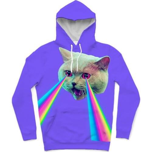 REAL American SIZE Trippy Cool Cat high quality 3D Sublimation Printing Hoody Hoodie Plus size 5xl 6xl