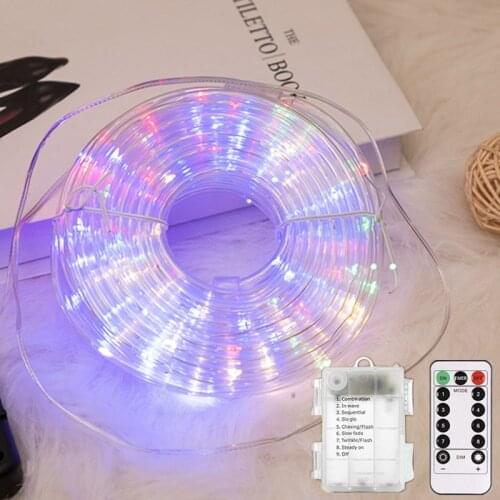5/10M 50/100 LED Outdoor Tube Rope Strip String Light RGB Lamp Xmas Home Decor Christmas Lights-8 Mode Waterproof Garland