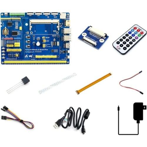 Waveshare Raspberry Pi Compute Module 3+ Accessory Pack Type A, CM3+ IO Board, DS18B20, IR Remote Controller